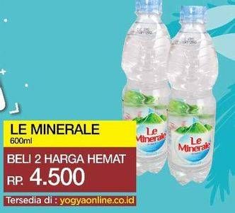 Promo Harga LE MINERALE Air Mineral per 2 botol 600 ml - Yogya