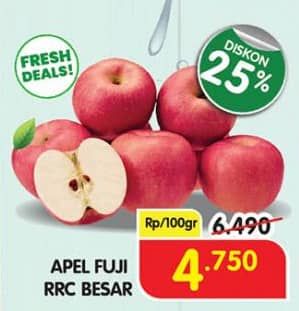 Promo Harga Apel Fuji RRC Besar per 100 gr - Superindo