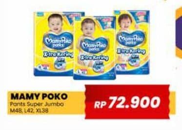 Promo Harga Mamy Poko Pants Xtra Kering M48, L42, XL38 38 pcs - Yogya