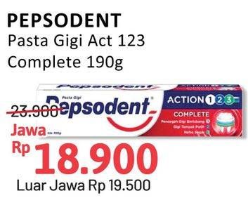 Promo Harga Pepsodent Pasta Gigi Action 123 Complete 190 gr - Alfamidi