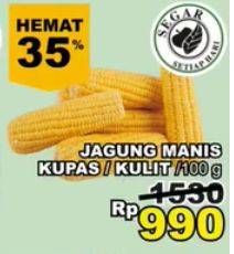Promo Harga Jagung Manis Kulit/Kupas per 100 gr - Giant