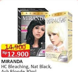 Promo Harga MIRANDA Hair Color MC1 Natural Black, MC16 Ash Blonde, MC6 Bleaching 30 ml - Alfamart