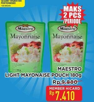 Promo Harga Maestro Mayonnaise Light 180 gr - Hypermart