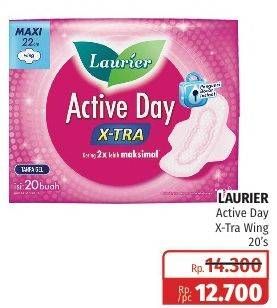 Promo Harga Laurier Active Day X-TRA Wing 22cm 20 pcs - Lotte Grosir