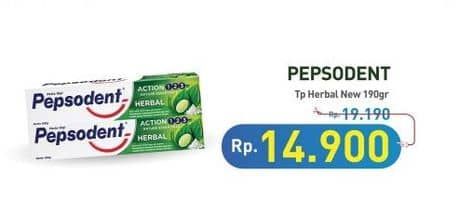 Promo Harga Pepsodent Pasta Gigi Action 123 Herbal 190 gr - Hypermart