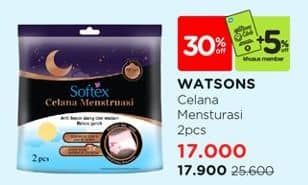 Promo Harga Softex Celana Menstruasi 2 pcs - Watsons