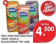 Promo Harga REAL GOOD Susu Rasa Buah Orange, Guava, Blackcurrant per 2 pcs 125 ml - Superindo