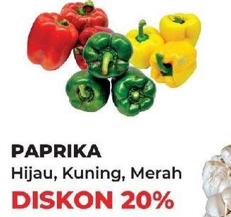 Promo Harga Paprika Hijau, Merah, Kuning per 100 gr - Yogya