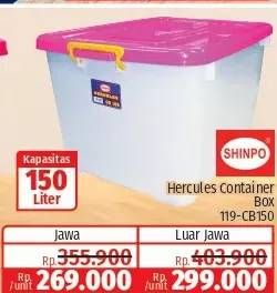 Promo Harga Shinpo Hercules Container Box 150000 ml - Lotte Grosir