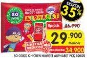 Promo Harga So Good Chicken Nugget Alphabet 400 gr - Superindo