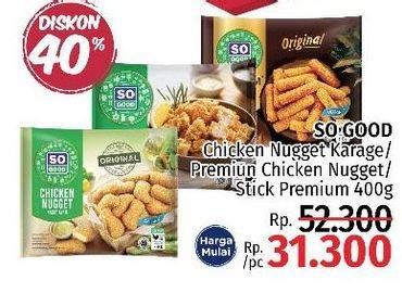 SO GOOD Chicken Nugget Karage, Premium Chicken Nugget, Stick Premium 400 g