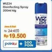 Promo Harga WIZ 24 Disinfectant Spray Surface & Air Clean 300 ml - Indomaret