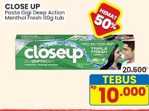 Promo Harga Close Up Pasta Gigi Deep Action Menthol Fresh 110 gr - Indomaret