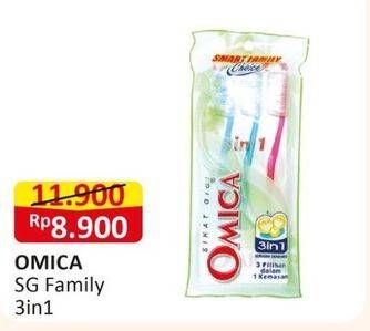 Promo Harga Omica Sikat Gigi Family 3in1 3 pcs - Alfamart