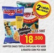 Promo Harga HAPPY TOS Tortilla Chips Jagung Bakar/Roasted Corn, Hijau 140 gr - Superindo