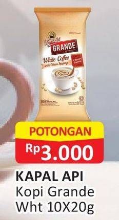 Promo Harga Kapal Api Grande White Coffee per 10 sachet 20 gr - Alfamart