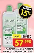 Promo Harga Wardah Nature Daily Micellar Water Aloe Seaweed 240 ml - Superindo