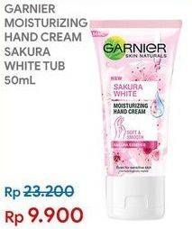 Promo Harga GARNIER Sakura White Moisturizing Hand Cream 50 ml - Indomaret