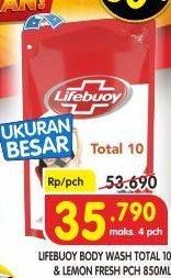 Promo Harga Lifebuoy Body Wash Total 10, Lemon Fresh 850 ml - Superindo