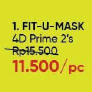 Promo Harga Fit-u-mask Masker Prime 4D 2 pcs - Guardian