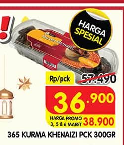 Promo Harga 365 Kurma Super Khenaizi 300 gr - Superindo