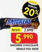 Promo Harga SNICKERS Chocolate Single 35 gr - Superindo