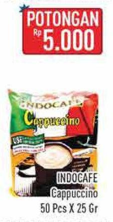 Promo Harga Indocafe Cappuccino per 50 sachet 25 gr - Hypermart