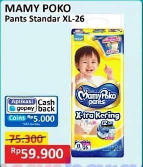 Promo Harga Mamy Poko Pants Xtra Kering XL26 26 pcs - Alfamart