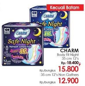 Promo Harga Charm Body Fit Night Gathers 35cm 12 pcs - Lotte Grosir