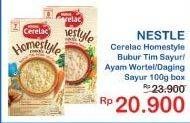 Promo Harga Nestle Cerelac Homestyle Bubur Tim Sayur, Ayam Wortel, Daging Sayur 100 gr - Indomaret