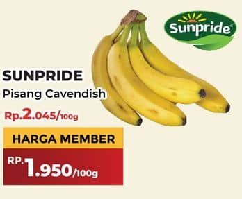 Promo Harga Sunpride Pisang Cavendish per 100 gr - Yogya