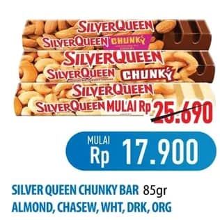 Promo Harga Silver Queen Chunky Bar 85 gr - Hypermart