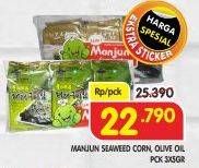 Promo Harga MANJUN Seaweed Corn Oil, Olive Oil 3 pcs - Superindo