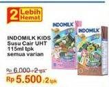 Promo Harga INDOMILK Susu UHT Kids Cokelat, Stroberi 115 ml - Indomaret