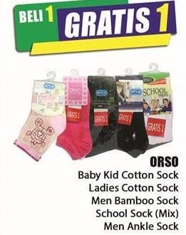 Promo Harga ORSO Kaos Kaki Baby Kid Cotton, Ladies Cotton, Men Bamboo, School  - Hari Hari