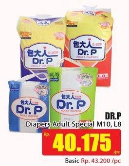 Promo Harga Dr.p Adult Diapers Special Type M10, L8  - Hari Hari