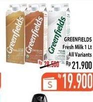 Promo Harga GREENFIELDS Fresh Milk All Variants 1000 ml - Hypermart