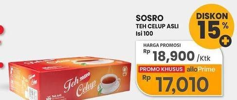 Promo Harga Sosro Teh Celup per 100 pcs 2 gr - Carrefour
