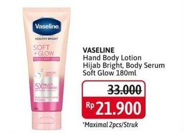 Promo Harga VASELINE Hijab Bright Body Serum 180 ml - Alfamidi