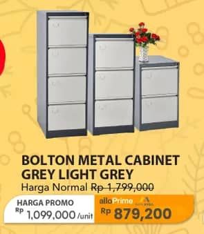 Promo Harga Transliving Bolton Metal Cabinet Grey Light  - Carrefour