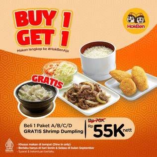 Promo Harga Buy 1 Get 1  - HokBen