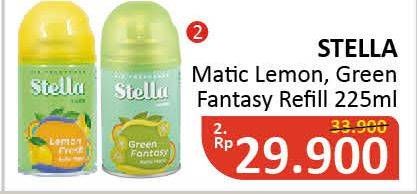Promo Harga STELLA Matic Refill Lemon, Green Fantasy 225 ml - Alfamidi