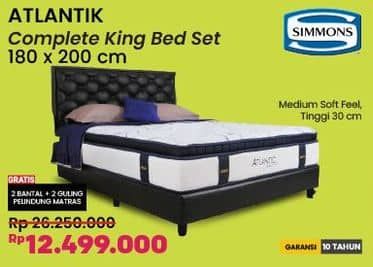 Promo Harga Simmons Atlantik Complete King Bed Set 180 x 200 cm   - COURTS