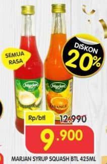 Promo Harga Marjan Syrup Squash All Variants 450 ml - Superindo