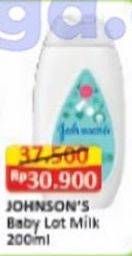 Promo Harga Johnsons Baby Lotion Milk + Rice 200 ml - Alfamart