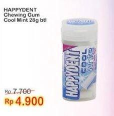 Promo Harga HAPPYDENT Cool White Permen Karet Chewing Gum Mint 28 gr - Indomaret
