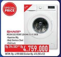 Promo Harga SHARP ES-FL1082 | Mesin Cuci Front Load 8kg 8000 gr - Hypermart