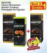 Promo Harga NABATI Nextar Cookies Brownies Choco Delight, Nastar Pineapple Jam per 8 pcs 14 gr - Indomaret