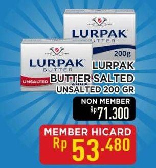 Promo Harga Lurpak Butter Salted Lactic 82%, Unsalted 200 gr - Hypermart