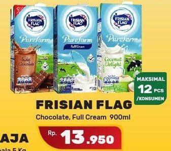 Promo Harga FRISIAN FLAG Susu UHT Purefarm Full Cream, Swiss Chocolate 900 ml - Yogya